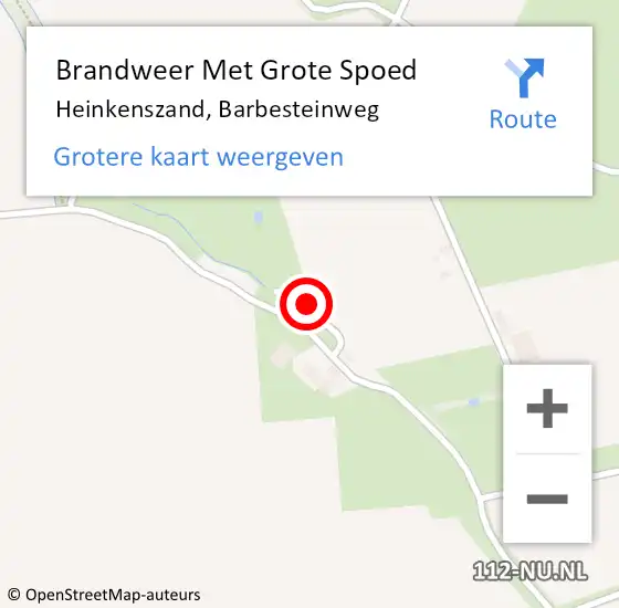 Locatie op kaart van de 112 melding: Brandweer Met Grote Spoed Naar Heinkenszand, Barbesteinweg op 19 juni 2023 18:26