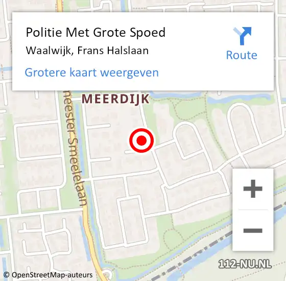 Locatie op kaart van de 112 melding: Politie Met Grote Spoed Naar Waalwijk, Frans Halslaan op 19 juni 2023 18:31