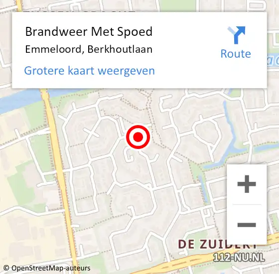 Locatie op kaart van de 112 melding: Brandweer Met Spoed Naar Emmeloord, Berkhoutlaan op 19 juni 2023 20:00