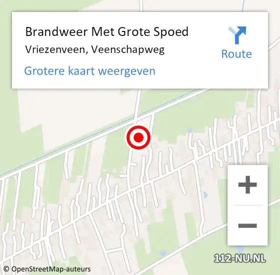 Locatie op kaart van de 112 melding: Brandweer Met Grote Spoed Naar Vriezenveen, Veenschapweg op 19 juni 2023 20:11