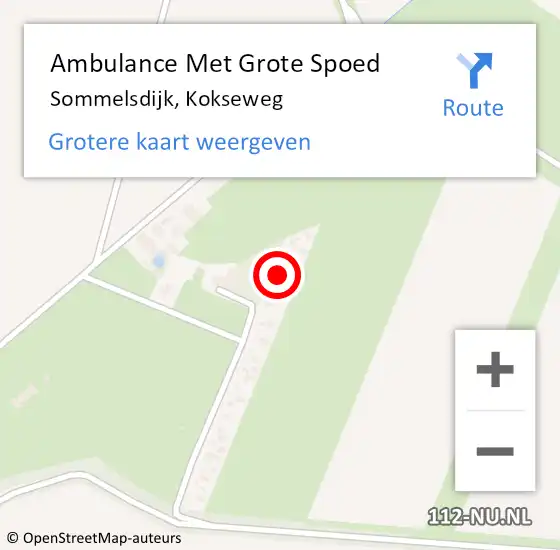 Locatie op kaart van de 112 melding: Ambulance Met Grote Spoed Naar Sommelsdijk, Kokseweg op 19 juni 2023 20:17