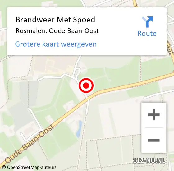 Locatie op kaart van de 112 melding: Brandweer Met Spoed Naar Rosmalen, Oude Baan-Oost op 19 juni 2023 20:51
