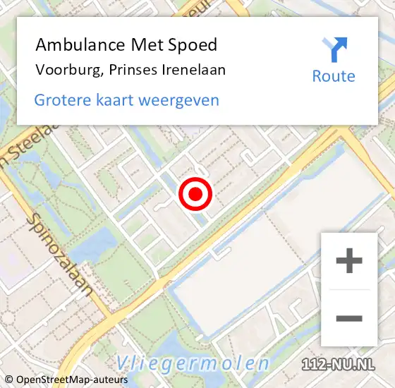 Locatie op kaart van de 112 melding: Ambulance Met Spoed Naar Voorburg, Prinses Irenelaan op 19 juni 2023 21:16