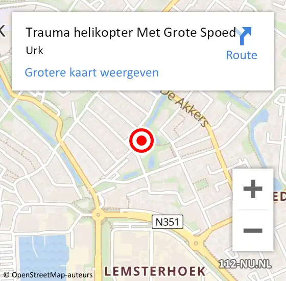 Locatie op kaart van de 112 melding: Trauma helikopter Met Grote Spoed Naar Urk op 19 juni 2023 22:25