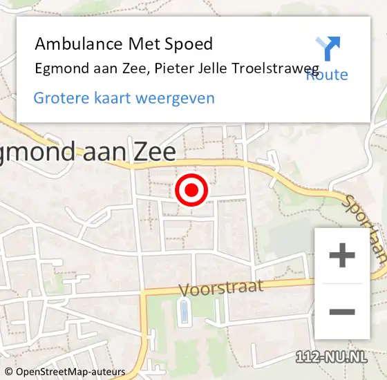 Locatie op kaart van de 112 melding: Ambulance Met Spoed Naar Egmond aan Zee, Pieter Jelle Troelstraweg op 29 augustus 2014 15:49