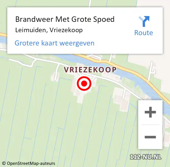 Locatie op kaart van de 112 melding: Brandweer Met Grote Spoed Naar Leimuiden, Vriezekoop op 19 juni 2023 23:36