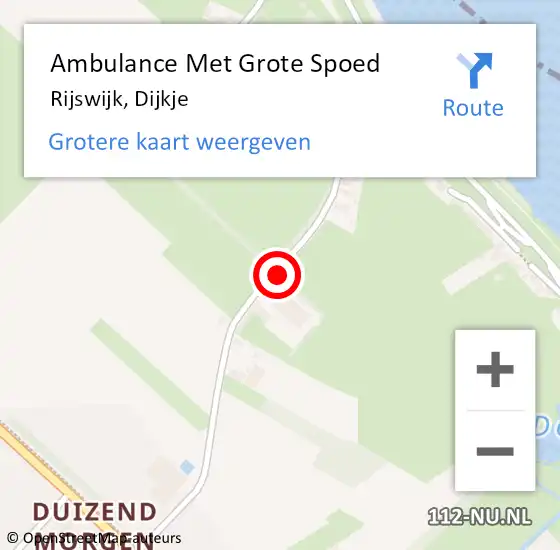 Locatie op kaart van de 112 melding: Ambulance Met Grote Spoed Naar Rijswijk, Dijkje op 19 juni 2023 23:55