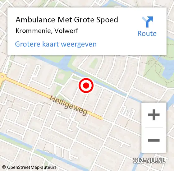 Locatie op kaart van de 112 melding: Ambulance Met Grote Spoed Naar Krommenie, Volwerf op 20 juni 2023 00:40