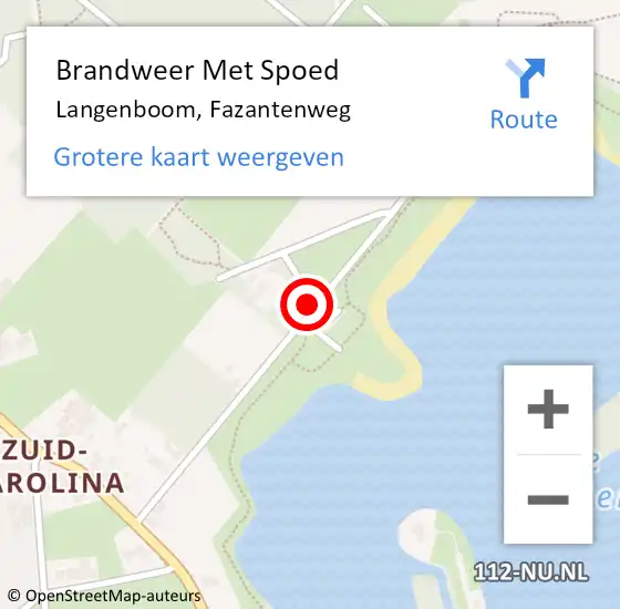 Locatie op kaart van de 112 melding: Brandweer Met Spoed Naar Langenboom, Fazantenweg op 20 juni 2023 01:10