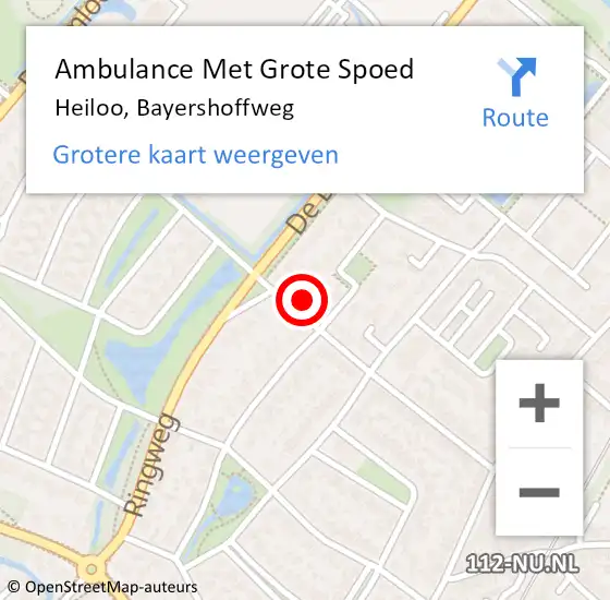 Locatie op kaart van de 112 melding: Ambulance Met Grote Spoed Naar Heiloo, Bayershoffweg op 20 juni 2023 06:45