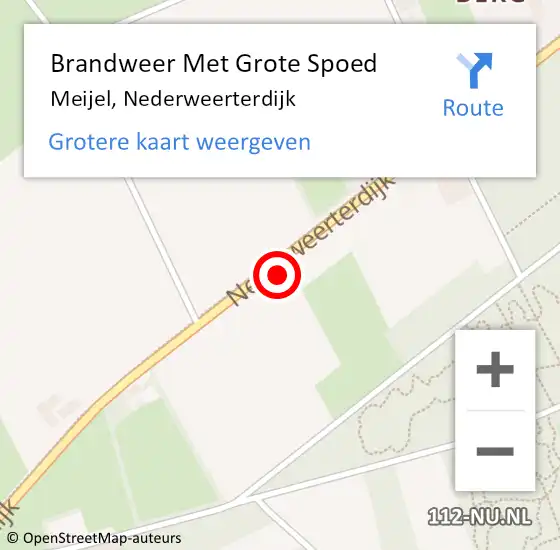 Locatie op kaart van de 112 melding: Brandweer Met Grote Spoed Naar Meijel, Nederweerterdijk op 20 juni 2023 06:45