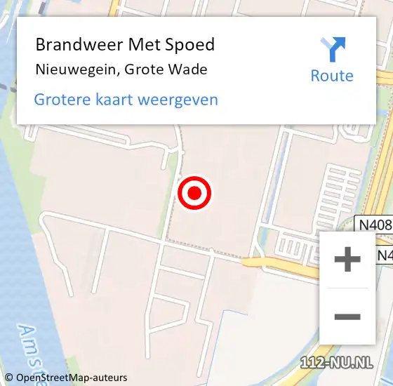 Locatie op kaart van de 112 melding: Brandweer Met Spoed Naar Nieuwegein, Grote Wade op 20 juni 2023 07:16