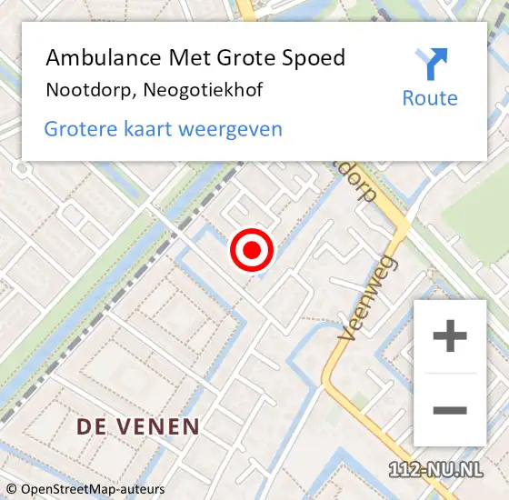 Locatie op kaart van de 112 melding: Ambulance Met Grote Spoed Naar Nootdorp, Neogotiekhof op 20 juni 2023 07:23