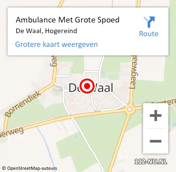 Locatie op kaart van de 112 melding: Ambulance Met Grote Spoed Naar De Waal, Hogereind op 20 juni 2023 07:25