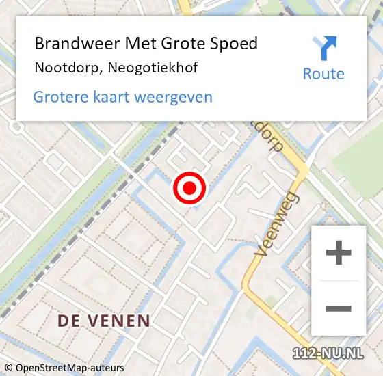 Locatie op kaart van de 112 melding: Brandweer Met Grote Spoed Naar Nootdorp, Neogotiekhof op 20 juni 2023 07:40