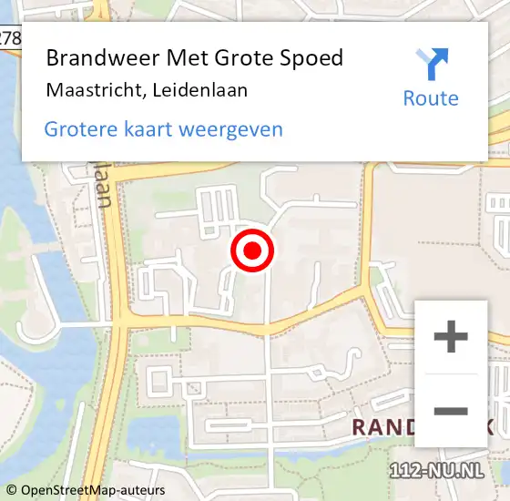 Locatie op kaart van de 112 melding: Brandweer Met Grote Spoed Naar Maastricht, Leidenlaan op 20 juni 2023 08:16