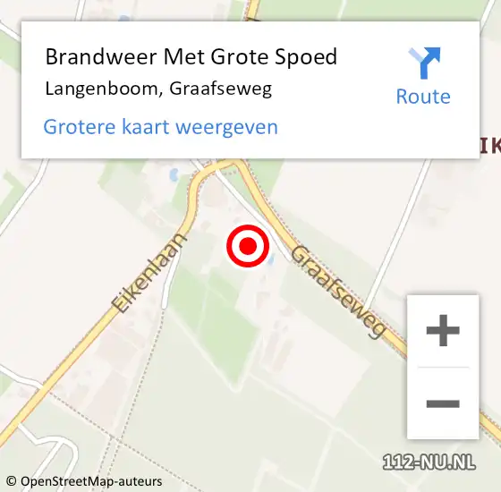 Locatie op kaart van de 112 melding: Brandweer Met Grote Spoed Naar Langenboom, Graafseweg op 20 juni 2023 08:24