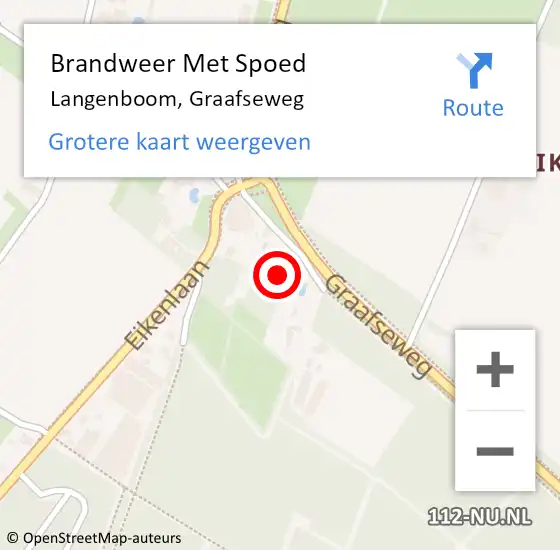 Locatie op kaart van de 112 melding: Brandweer Met Spoed Naar Langenboom, Graafseweg op 20 juni 2023 08:59