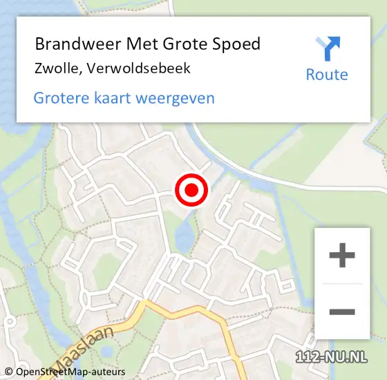 Locatie op kaart van de 112 melding: Brandweer Met Grote Spoed Naar Zwolle, Verwoldsebeek op 20 juni 2023 09:20