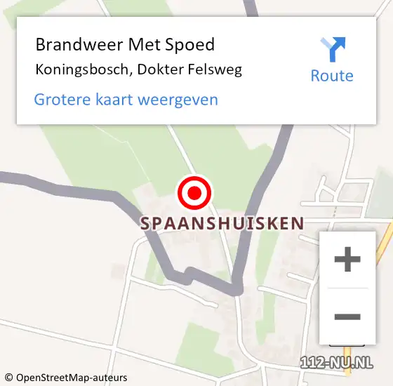 Locatie op kaart van de 112 melding: Brandweer Met Spoed Naar Koningsbosch, Dokter Felsweg op 20 juni 2023 10:07