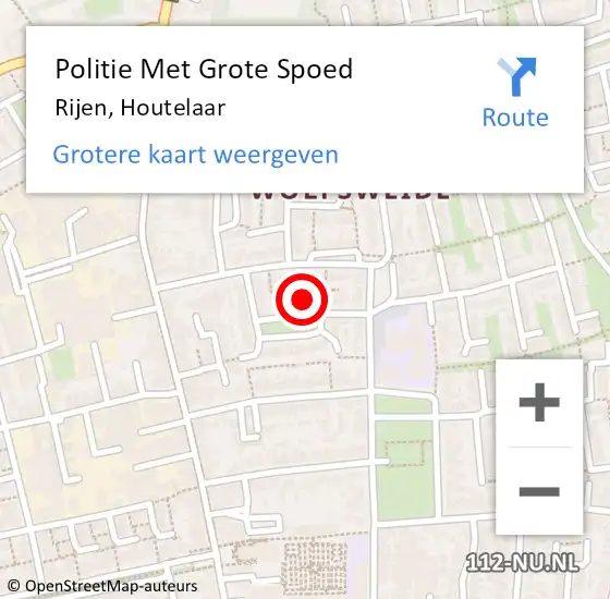 Locatie op kaart van de 112 melding: Politie Met Grote Spoed Naar Rijen, Houtelaar op 20 juni 2023 10:19