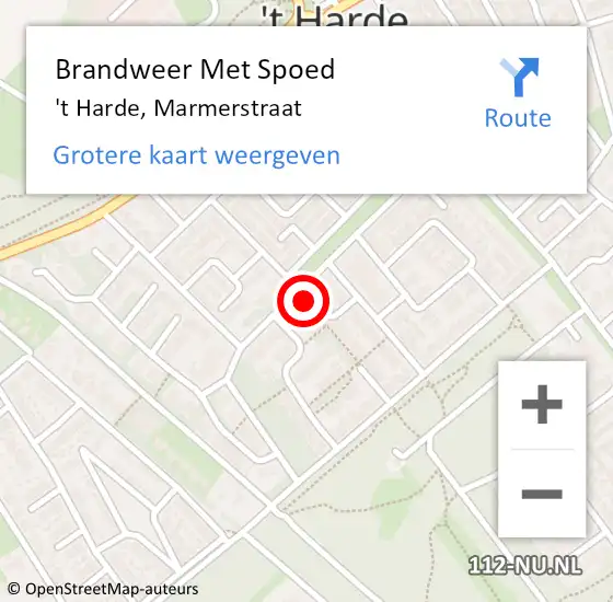 Locatie op kaart van de 112 melding: Brandweer Met Spoed Naar 't Harde, Marmerstraat op 20 juni 2023 10:24