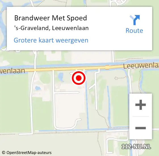 Locatie op kaart van de 112 melding: Brandweer Met Spoed Naar 's-Graveland, Leeuwenlaan op 20 juni 2023 10:24