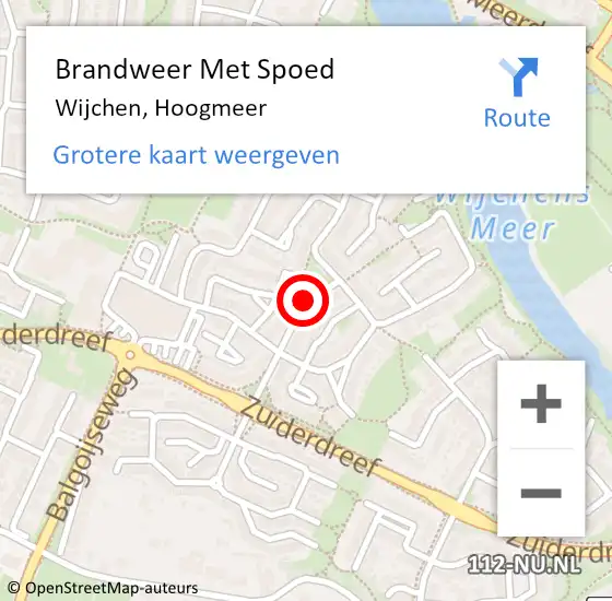 Locatie op kaart van de 112 melding: Brandweer Met Spoed Naar Wijchen, Hoogmeer op 20 juni 2023 10:33