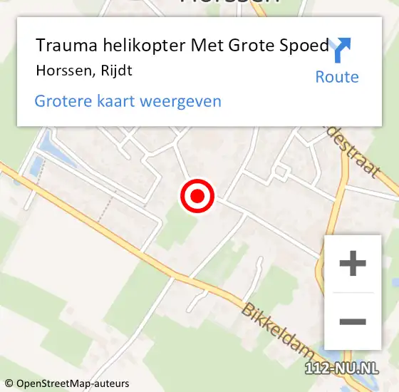 Locatie op kaart van de 112 melding: Trauma helikopter Met Grote Spoed Naar Horssen, Rijdt op 20 juni 2023 11:04