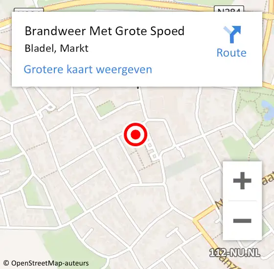 Locatie op kaart van de 112 melding: Brandweer Met Grote Spoed Naar Bladel, Markt op 20 juni 2023 12:09