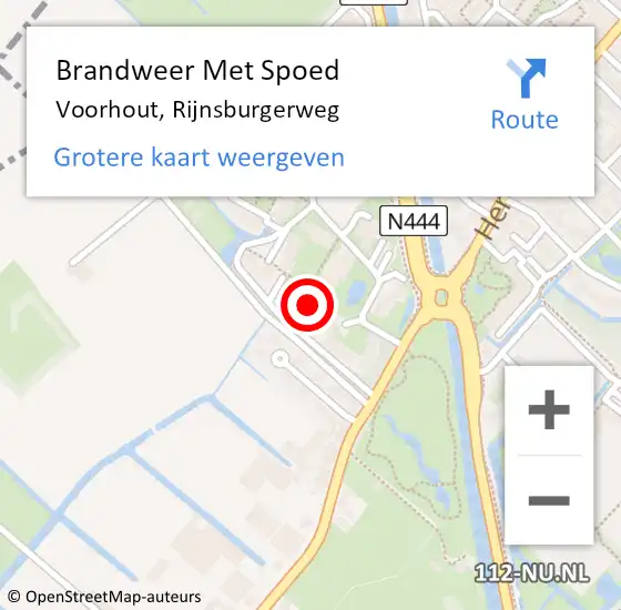 Locatie op kaart van de 112 melding: Brandweer Met Spoed Naar Voorhout, Rijnsburgerweg op 20 juni 2023 12:44