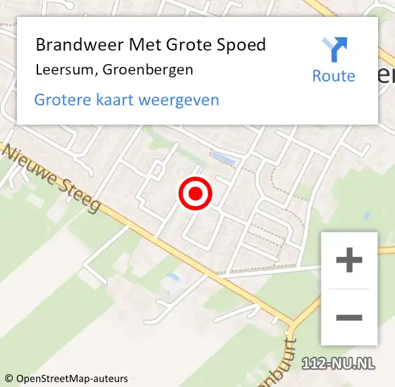 Locatie op kaart van de 112 melding: Brandweer Met Grote Spoed Naar Leersum, Groenbergen op 20 juni 2023 12:52