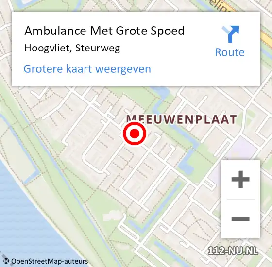 Locatie op kaart van de 112 melding: Ambulance Met Grote Spoed Naar Hoogvliet, Steurweg op 20 juni 2023 13:18