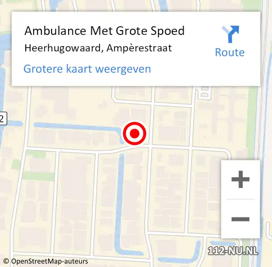 Locatie op kaart van de 112 melding: Ambulance Met Grote Spoed Naar Heerhugowaard, Ampèrestraat op 20 juni 2023 13:53