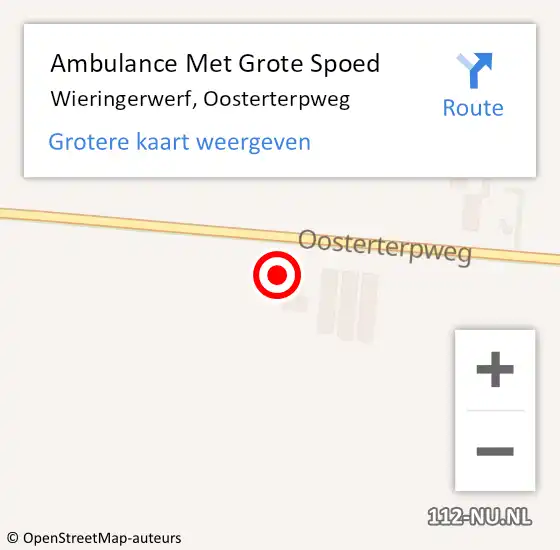 Locatie op kaart van de 112 melding: Ambulance Met Grote Spoed Naar Wieringerwerf, Oosterterpweg op 20 juni 2023 14:03