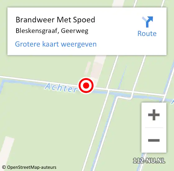 Locatie op kaart van de 112 melding: Brandweer Met Spoed Naar Bleskensgraaf, Geerweg op 20 juni 2023 14:06