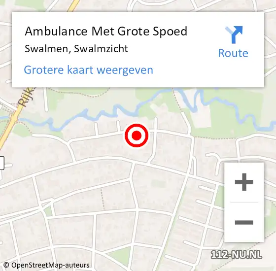 Locatie op kaart van de 112 melding: Ambulance Met Grote Spoed Naar Swalmen, Swalmzicht op 20 juni 2023 14:07