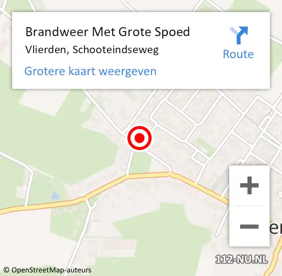 Locatie op kaart van de 112 melding: Brandweer Met Grote Spoed Naar Vlierden, Schooteindseweg op 20 juni 2023 14:32