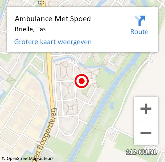 Locatie op kaart van de 112 melding: Ambulance Met Spoed Naar Brielle, Tas op 20 juni 2023 14:52