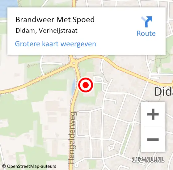 Locatie op kaart van de 112 melding: Brandweer Met Spoed Naar Didam, Verheijstraat op 20 juni 2023 15:04