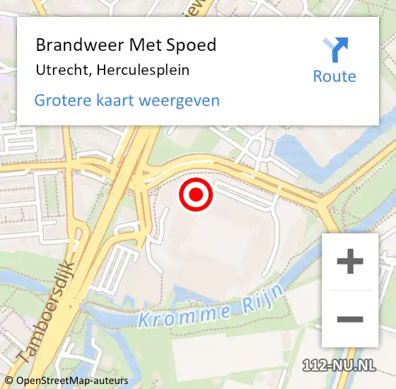 Locatie op kaart van de 112 melding: Brandweer Met Spoed Naar Utrecht, Herculesplein op 20 juni 2023 15:11