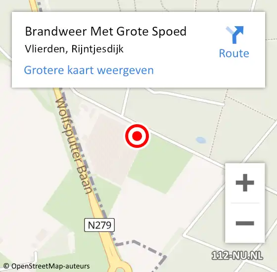 Locatie op kaart van de 112 melding: Brandweer Met Grote Spoed Naar Vlierden, Rijntjesdijk op 20 juni 2023 15:38