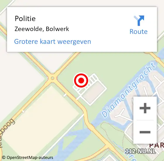 Locatie op kaart van de 112 melding: Politie Zeewolde, Bolwerk op 20 juni 2023 15:39