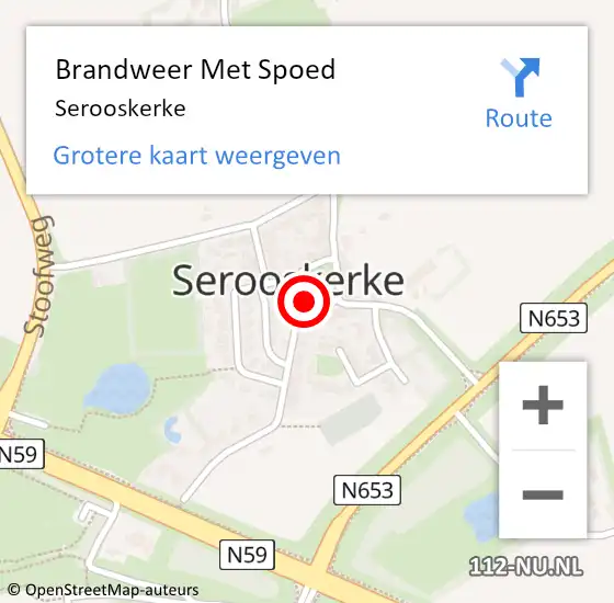 Locatie op kaart van de 112 melding: Brandweer Met Spoed Naar Serooskerke op 20 juni 2023 16:05