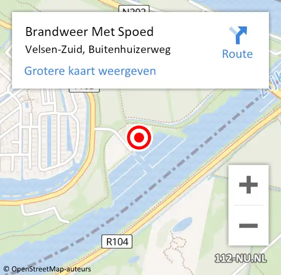 Locatie op kaart van de 112 melding: Brandweer Met Spoed Naar Velsen-Zuid, Buitenhuizerweg op 20 juni 2023 16:24