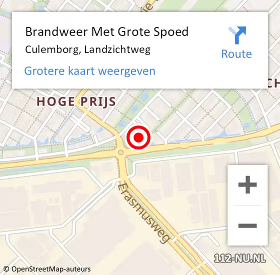 Locatie op kaart van de 112 melding: Brandweer Met Grote Spoed Naar Culemborg, Landzichtweg op 20 juni 2023 16:51