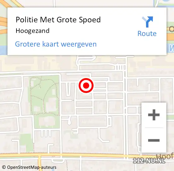 Locatie op kaart van de 112 melding: Politie Met Grote Spoed Naar Hoogezand op 20 juni 2023 16:55