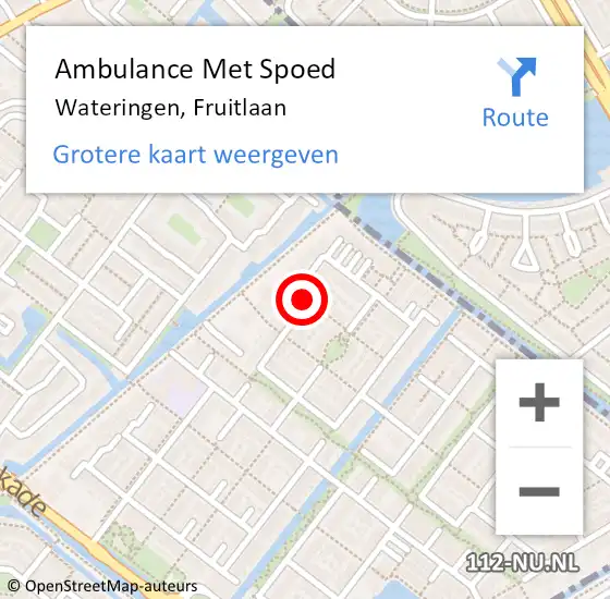 Locatie op kaart van de 112 melding: Ambulance Met Spoed Naar Wateringen, Fruitlaan op 20 juni 2023 16:58