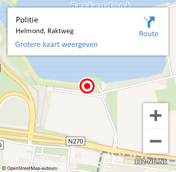 Locatie op kaart van de 112 melding: Politie Helmond, Raktweg op 20 juni 2023 17:38