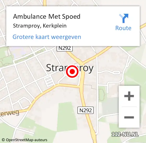 Locatie op kaart van de 112 melding: Ambulance Met Spoed Naar Stramproy, Kerkplein op 20 juni 2023 17:38